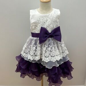 Sequin Ruffle Bow Toddler Dress
